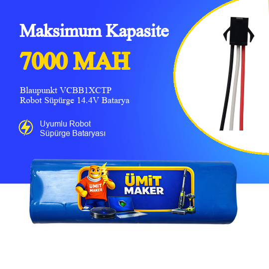 Blaupunkt VCBB1XCTP Robot Süpürge 7000 mAh Batarya