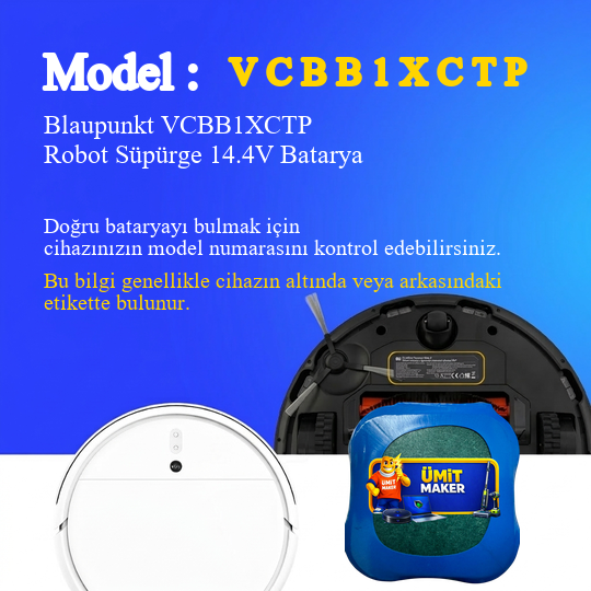 Blaupunkt VCBB1XCTP Robot Süpürge 7000 mAh Batarya