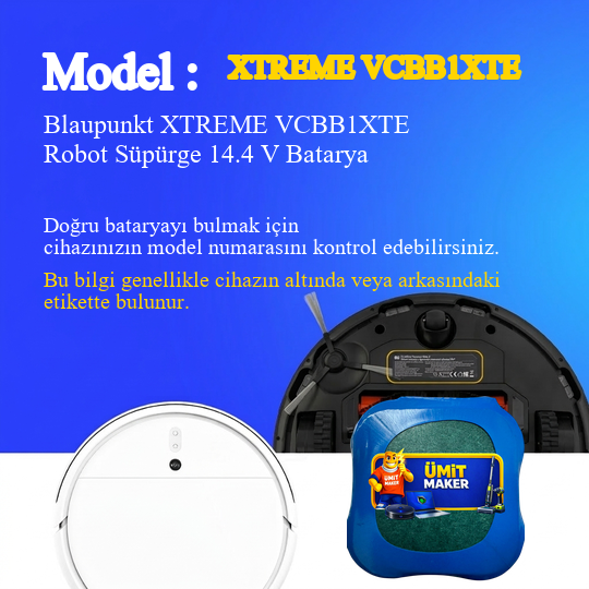 Blaupunkt XTREME VCBB1XTE Robot Süpürge 7000 mAh Batarya