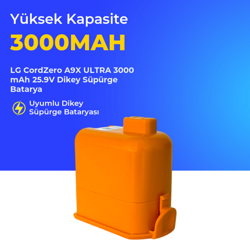LG CordZero A9X ULTRA 3000 mAh 25.9V Dikey Süpürge Batarya
