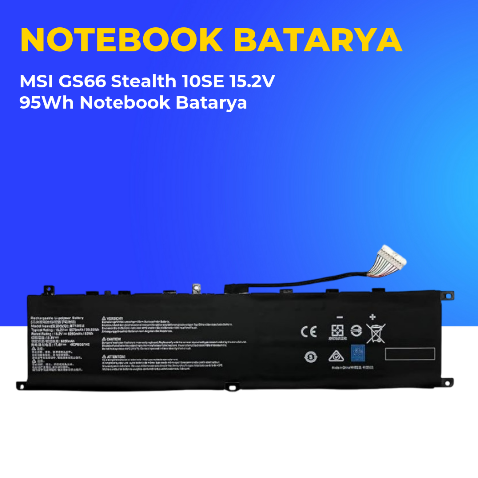 MSI GS66 Stealth 10SE 15.2V 95Wh Notebook Batarya