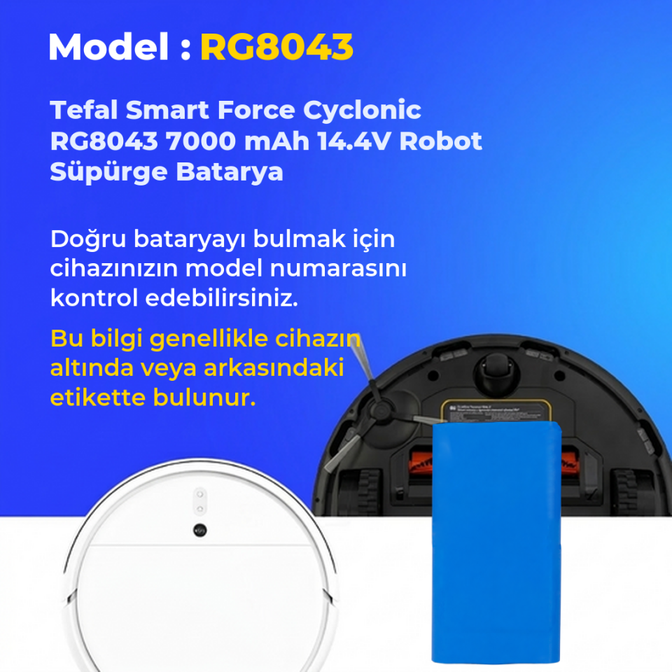 Tefal Smart Force Cyclonic RG8043 7000 mAh 14.4V Robot Süpürge Batarya