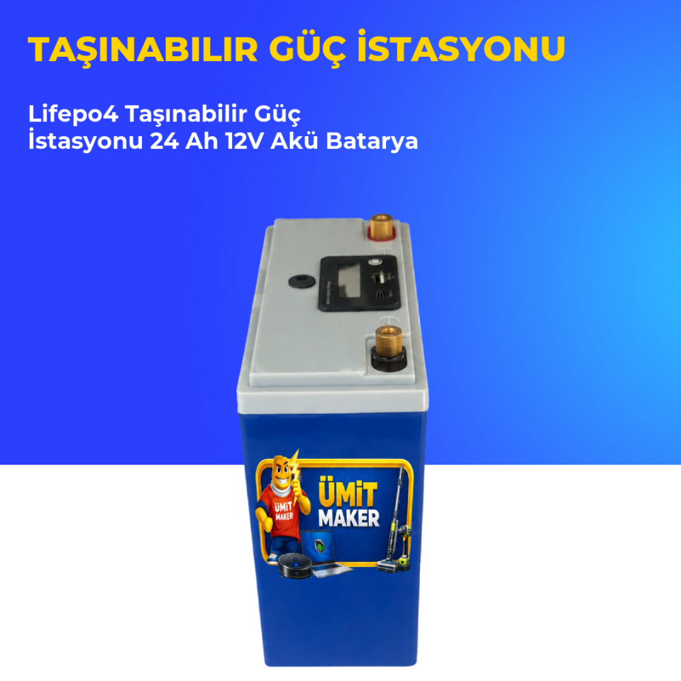 Lifepo4 Taşınabilir Güç İstasyonu 24 Ah 12V Akü Batarya
