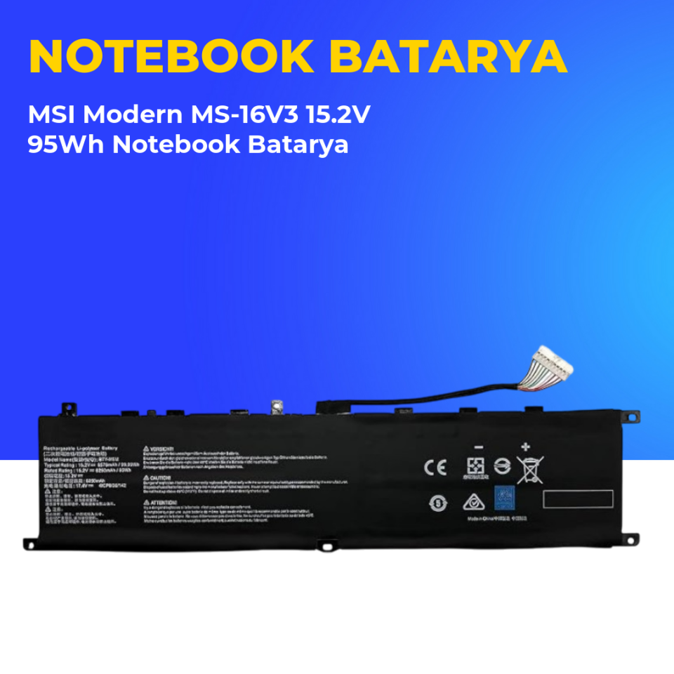 MSI Modern MS-16V3 15.2V 95Wh Notebook Batarya