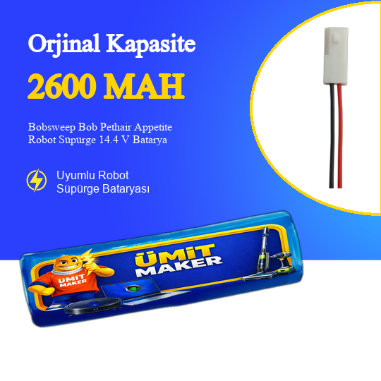 Bobsweep Bob Pethair Appetite Robot Süpürge 2600 mAh Batarya