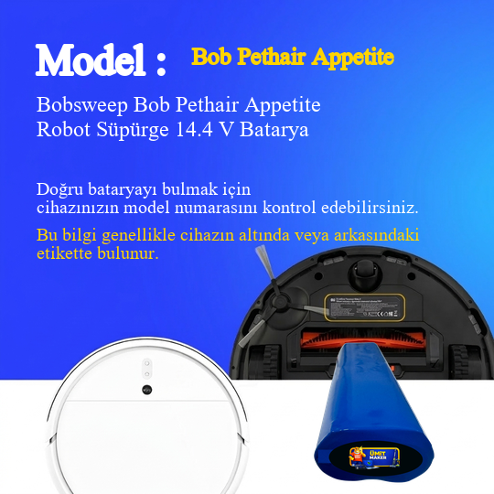Bobsweep Bob Pethair Appetite Robot Süpürge 2600 mAh Batarya