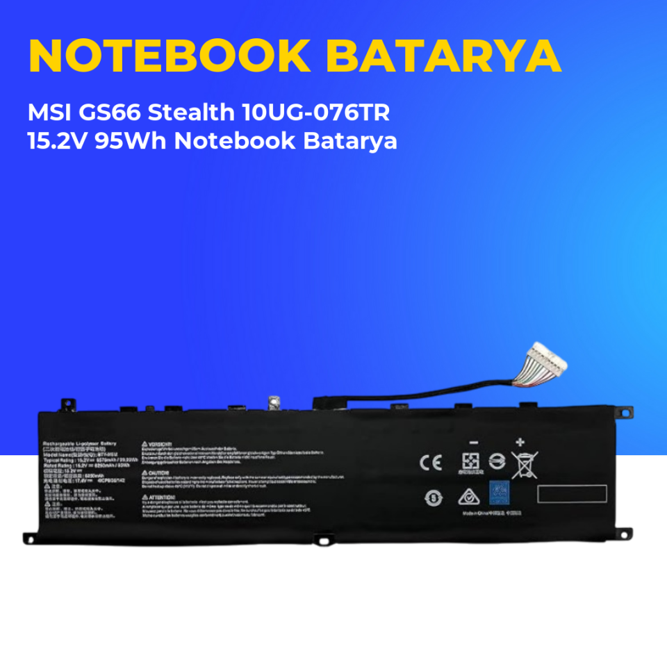 MSI GS66 Stealth 10UG-076TR 15.2V 95Wh Notebook Batarya