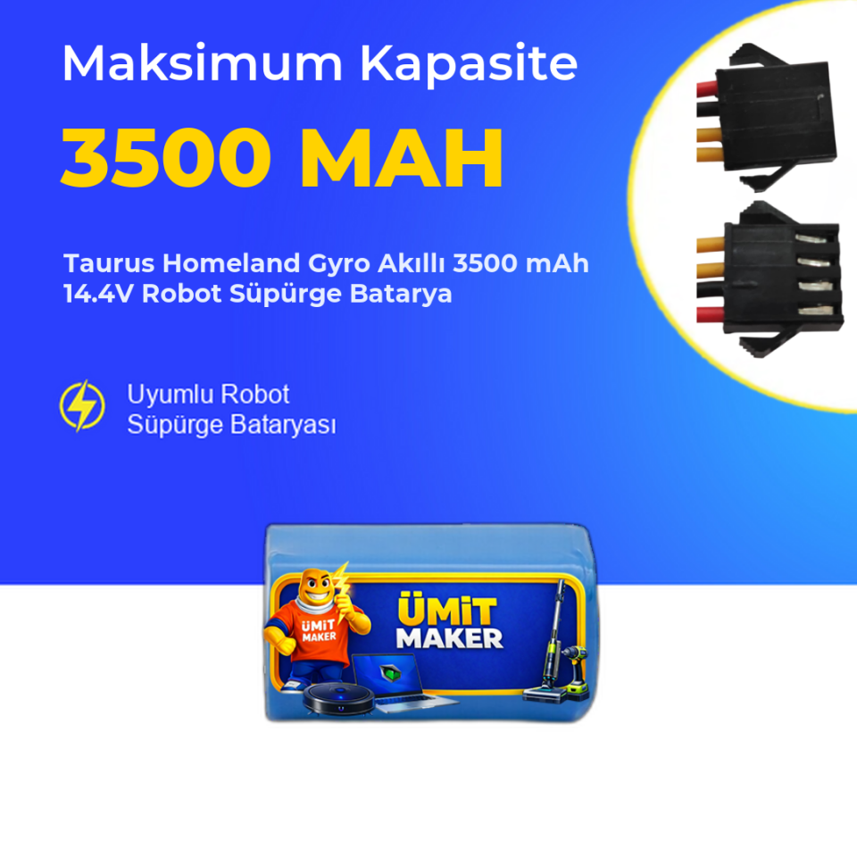 Taurus Homeland Gyro Akıllı 3500 mAh 14.4V Robot Süpürge Batarya