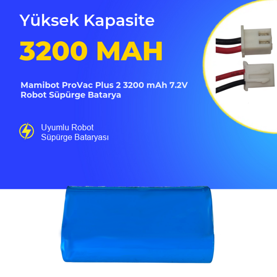 Mamibot ProVac Plus 2 3200 mAh 7.2V Robot Süpürge Batarya