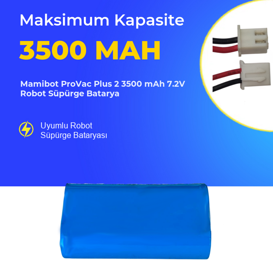 Mamibot ProVac Plus 2 3500 mAh 7.2V Robot Süpürge Batarya