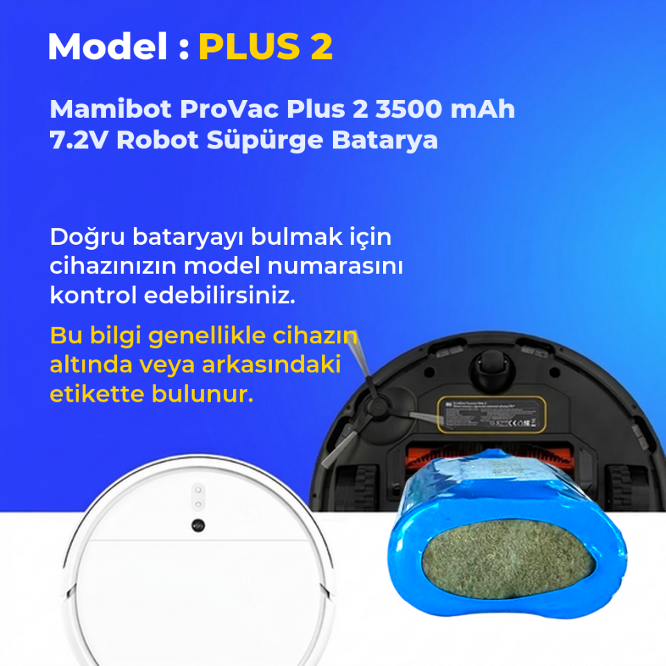 Mamibot ProVac Plus 2 3500 mAh 7.2V Robot Süpürge Batarya