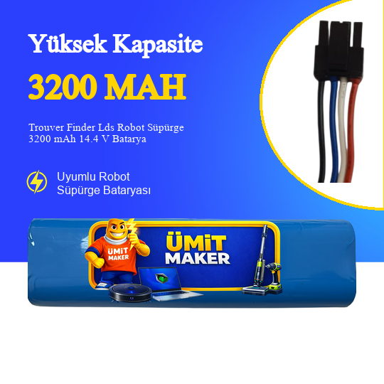 Trouver Finder Lds Robot Süpürge 3200 mAh 14.4 V  Batarya – Orjinal Uyumlu Uzun Ömürlü, Yüksek Performans Pil