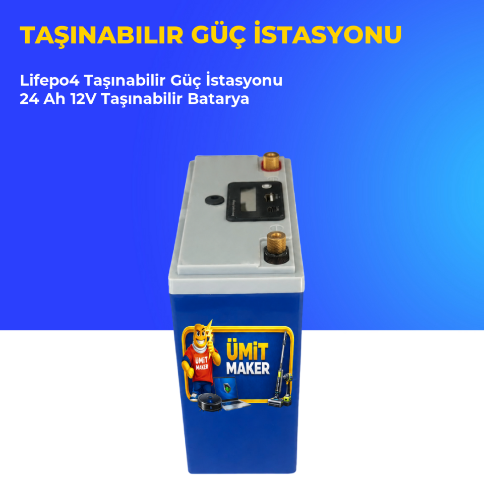 Lifepo4 Taşınabilir Güç İstasyonu 24 Ah 12V Taşınabilir Batarya