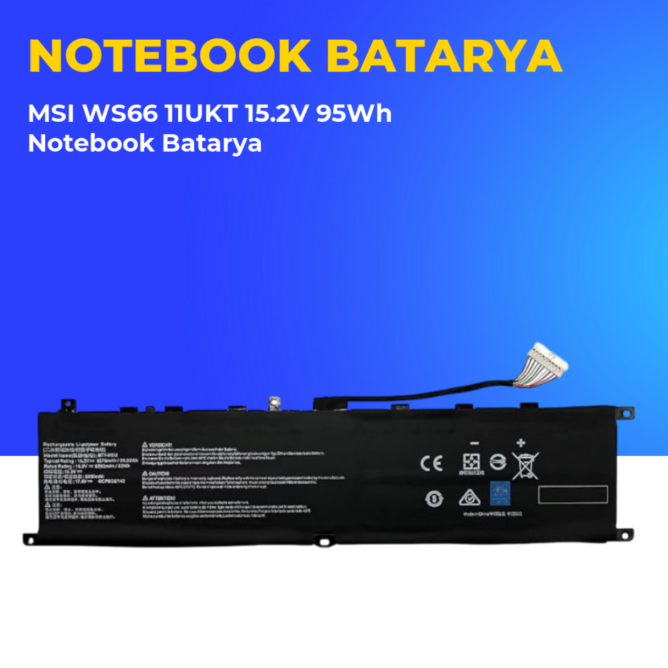 MSI WS66 11UKT 15.2V 95Wh Notebook Batarya
