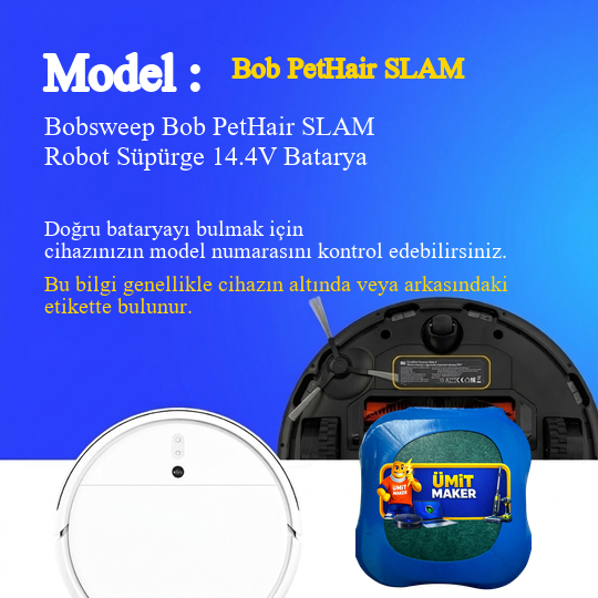 Bobsweep Bob PetHair SLAM Robot Süpürge 2600 mAh Batarya