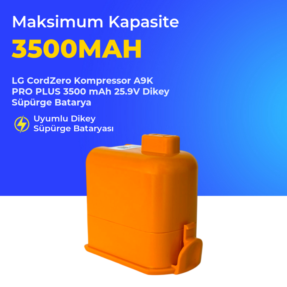 LG CordZero Kompressor A9K PRO PLUS 3500 mAh 25.9V Dikey Süpürge Batarya