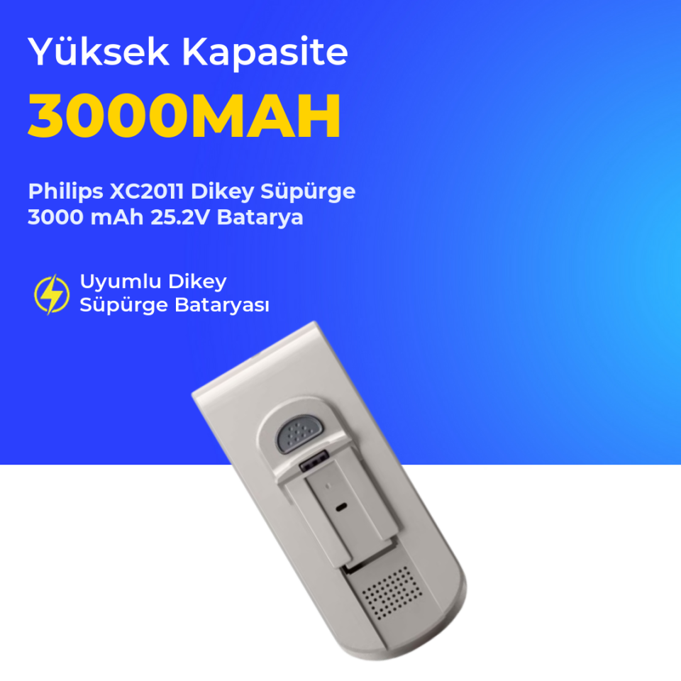 Philips XC2011 Dikey Süpürge 3000 mAh 25.2V Batarya