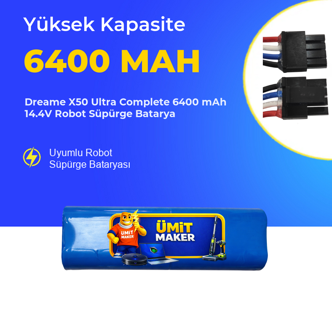 Dreame X50 Ultra Complete 6400 mAh 14.4V Robot Süpürge Batarya