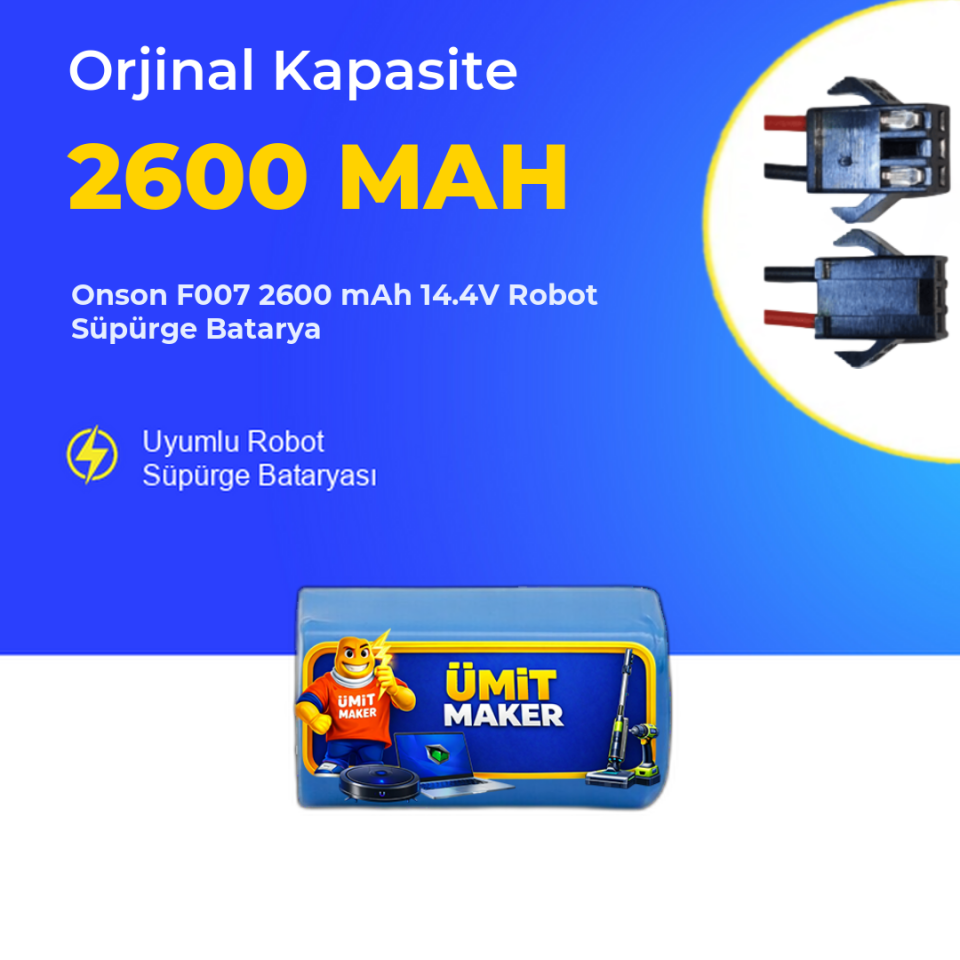 Onson F007 2600 mAh 14.4V Robot Süpürge Batarya
