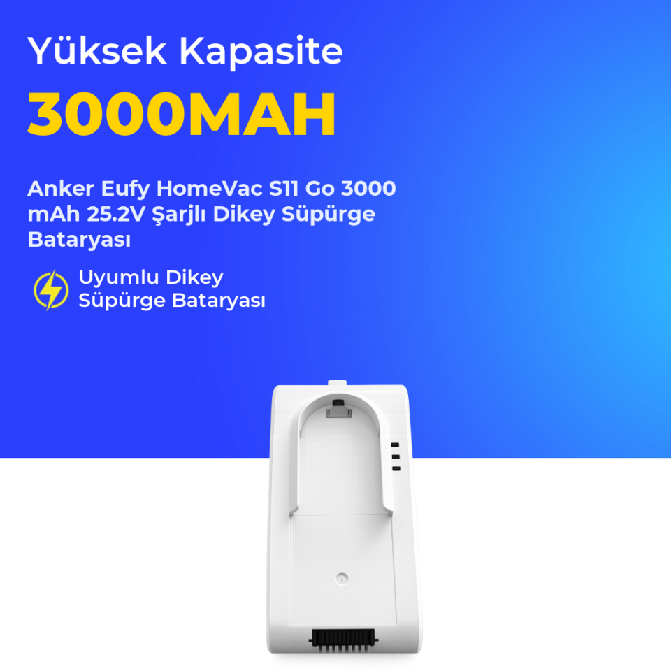 Anker Eufy HomeVac S11 Go 3000 Mah Şarjlı Dikey Süpürge Bataryası