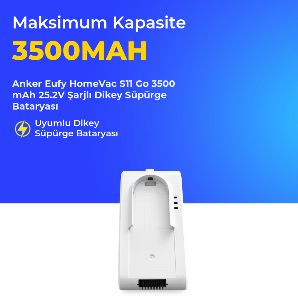 Anker Eufy HomeVac S11 Go 3500 Mah Şarjlı Dikey Süpürge Bataryası