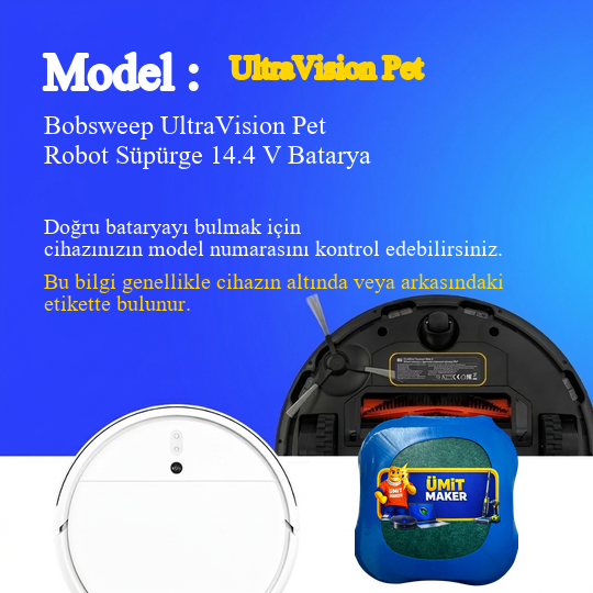 Bobsweep UltraVision Pet Robot Süpürge 3200 mAh Batarya