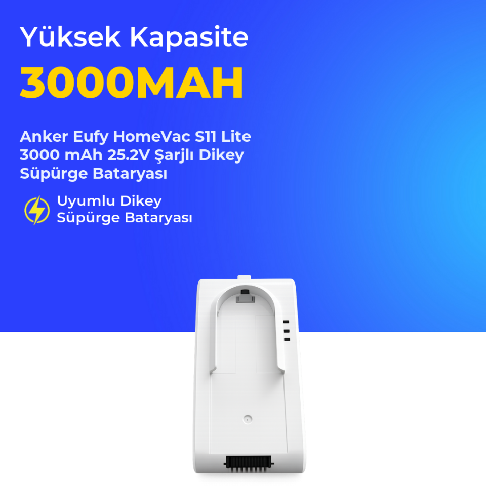 Anker Eufy HomeVac S11 Lite 3000 Mah Şarjlı Dikey Süpürge Bataryası