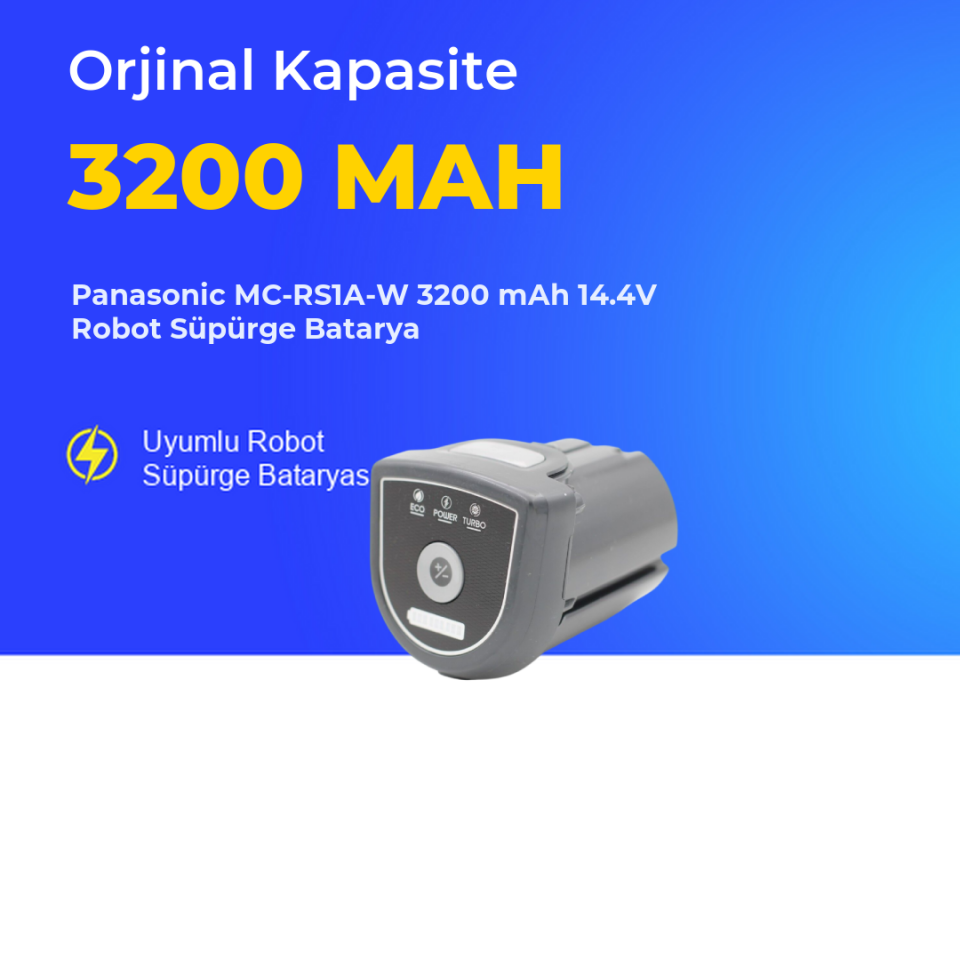 Panasonic MC-RS1A-W 3200 mAh 14.4V Robot Süpürge Batarya