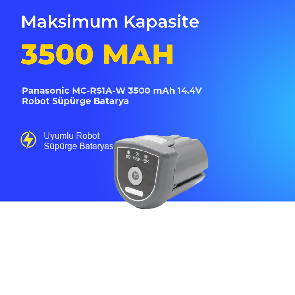 Panasonic MC-RS1A-W 3500 mAh 14.4V Robot Süpürge Batarya