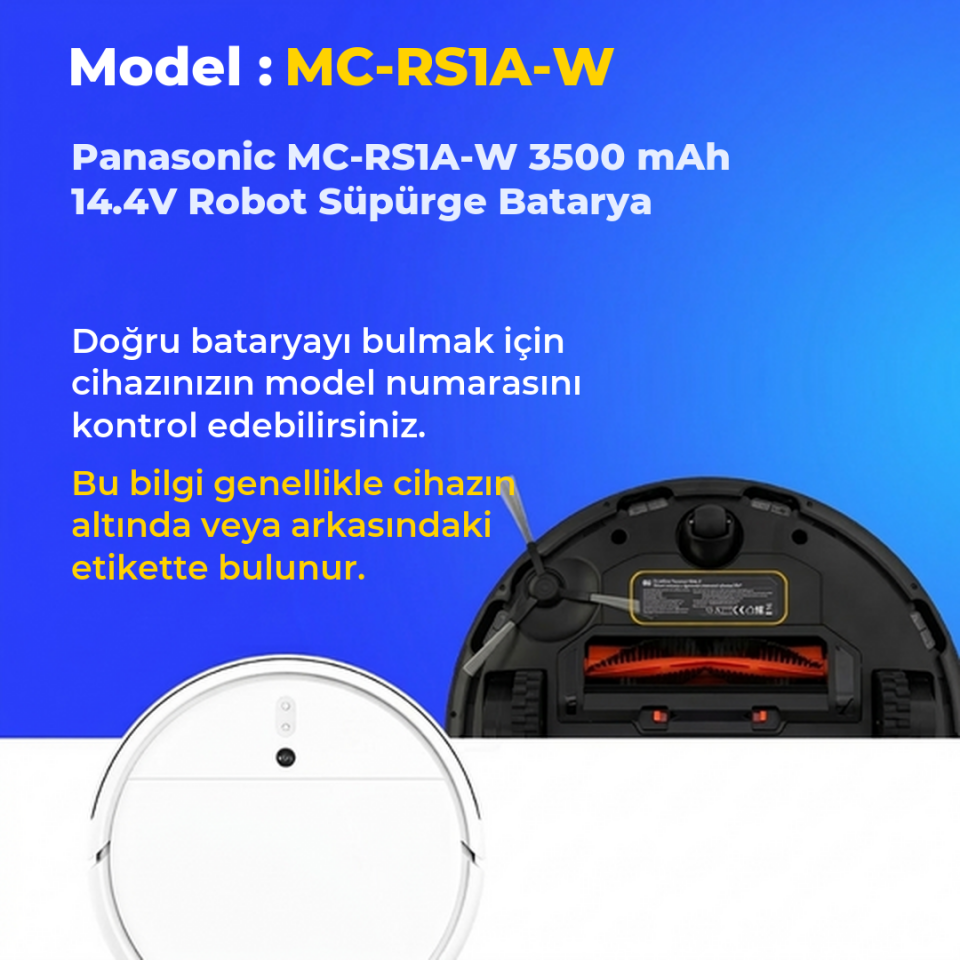 Panasonic MC-RS1A-W 3500 mAh 14.4V Robot Süpürge Batarya