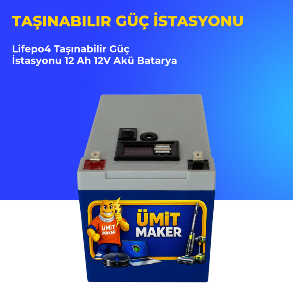 Lifepo4 Taşınabilir Güç İstasyonu 12 Ah 12V Akü Batarya