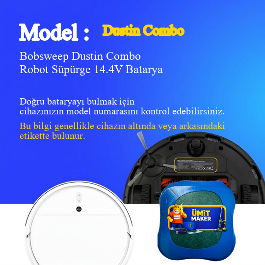 Bobsweep Dustin Combo Robot Süpürge 3200 mAh Batarya