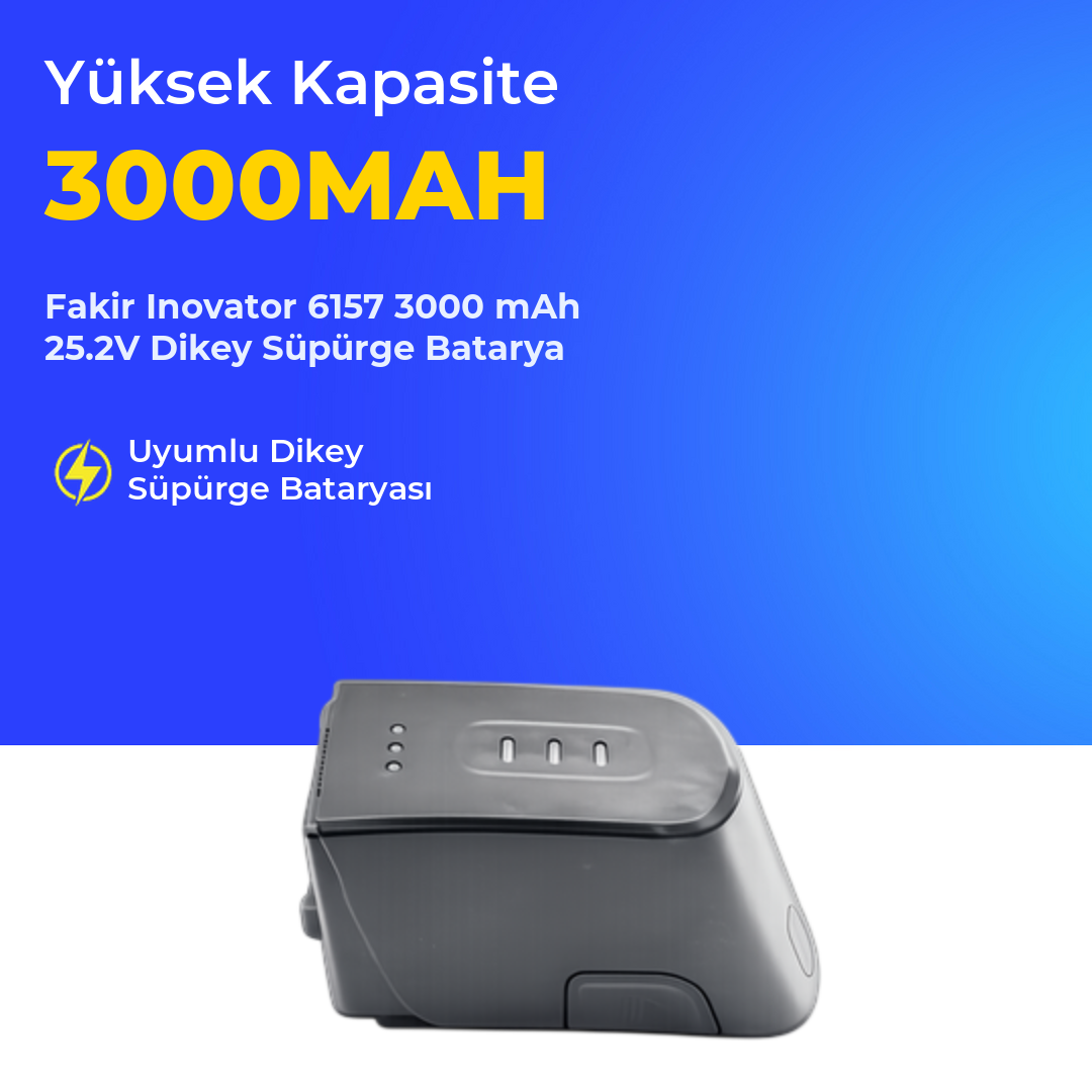 Fakir Inovator 6157 Dikey Süpürge 3000 mAh 25.2V Batarya