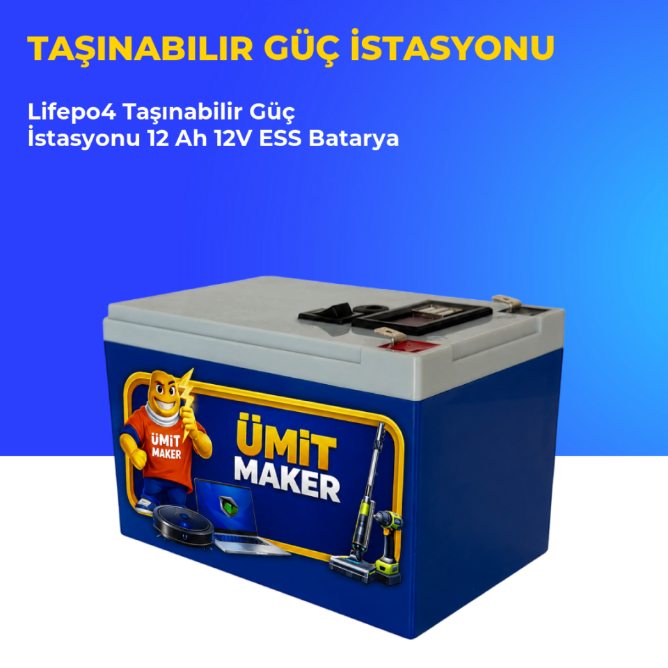 Lifepo4 Taşınabilir Güç İstasyonu 12 Ah 12V ESS Batarya