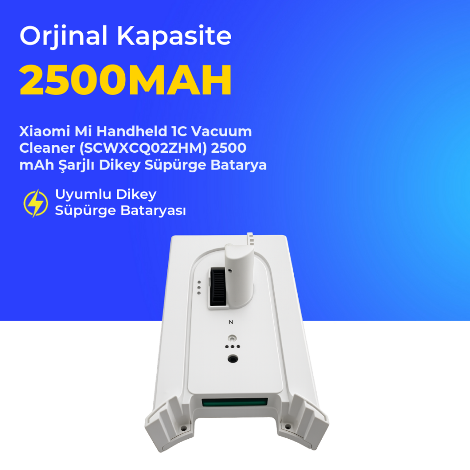 Xiaomi Mi Handheld 1C Vacuum Cleaner (SCWXCQ02ZHM) 2500 Mah Şarjlı Dikey Süpürge Bataryası