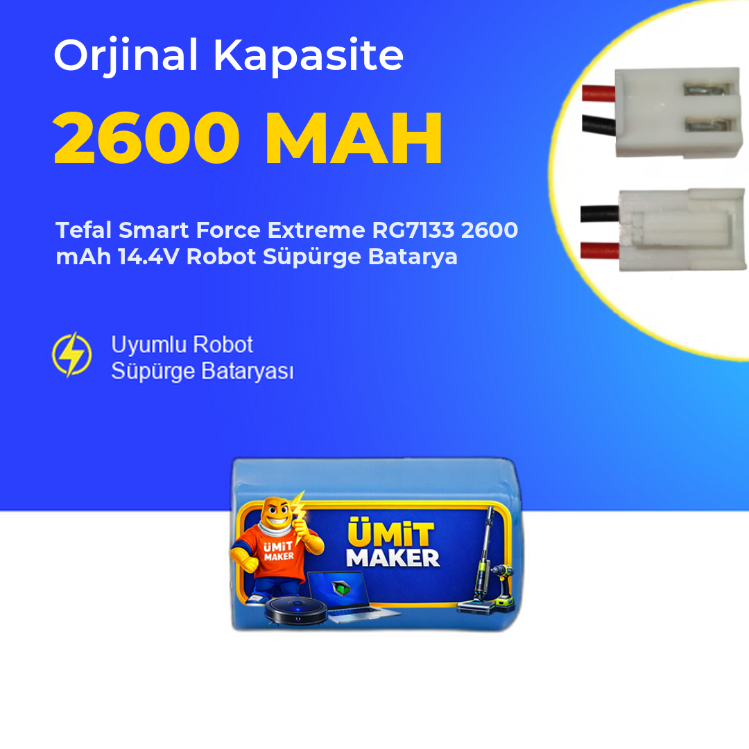Tefal Smart Force Extreme RG7133 2600 mAh 14.4V Robot Süpürge Batarya