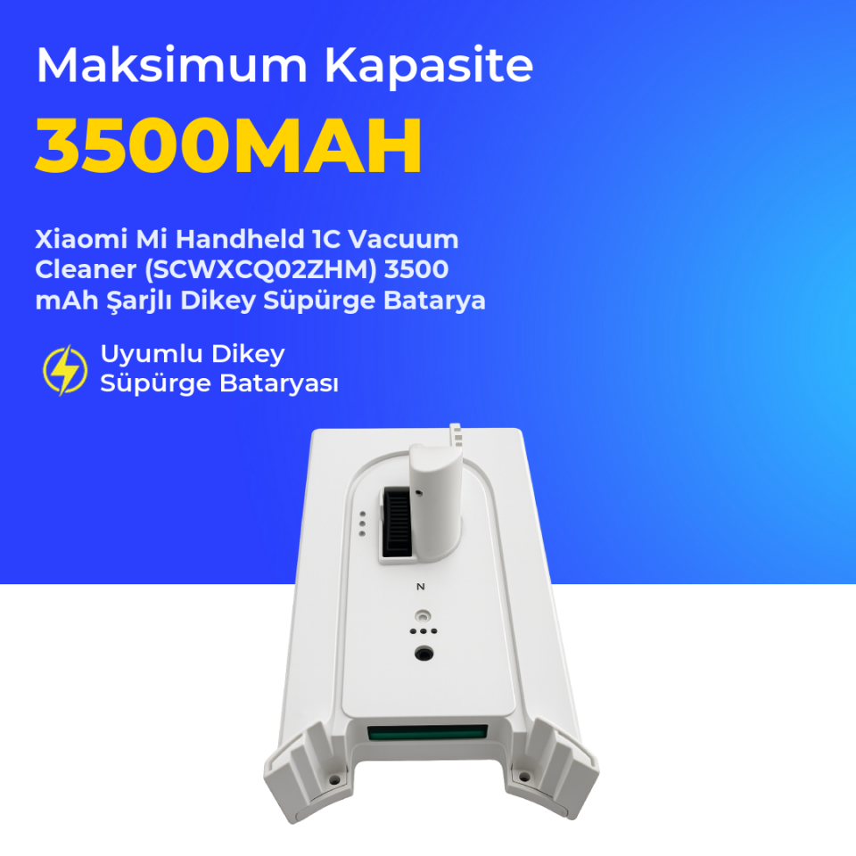 Xiaomi Mi Handheld 1C Vacuum Cleaner (SCWXCQ02ZHM) 3500 Mah Şarjlı Dikey Süpürge Bataryası