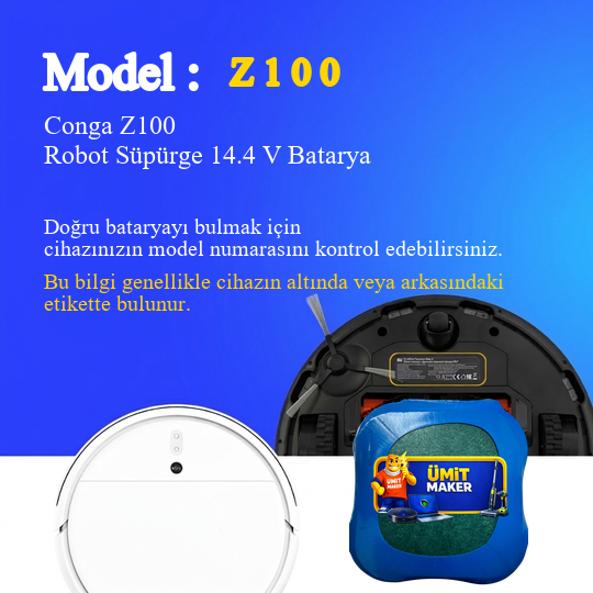 Conga Z100 Robot Süpürge 5200 mAh Batarya