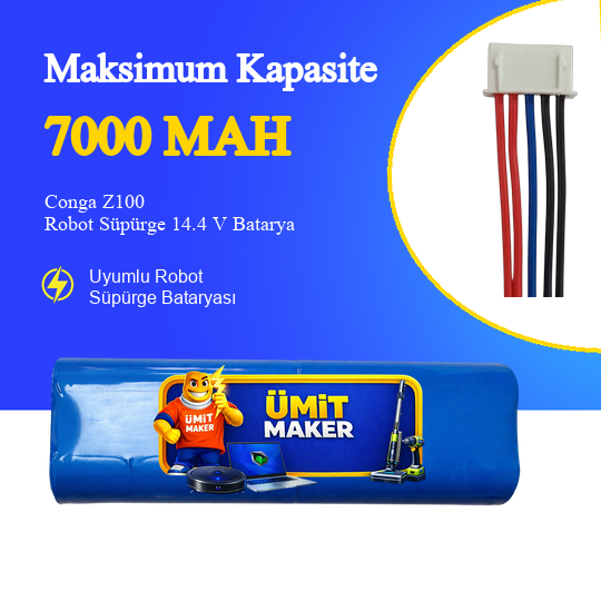 Conga Z100 Robot Süpürge 7000 mAh Batarya