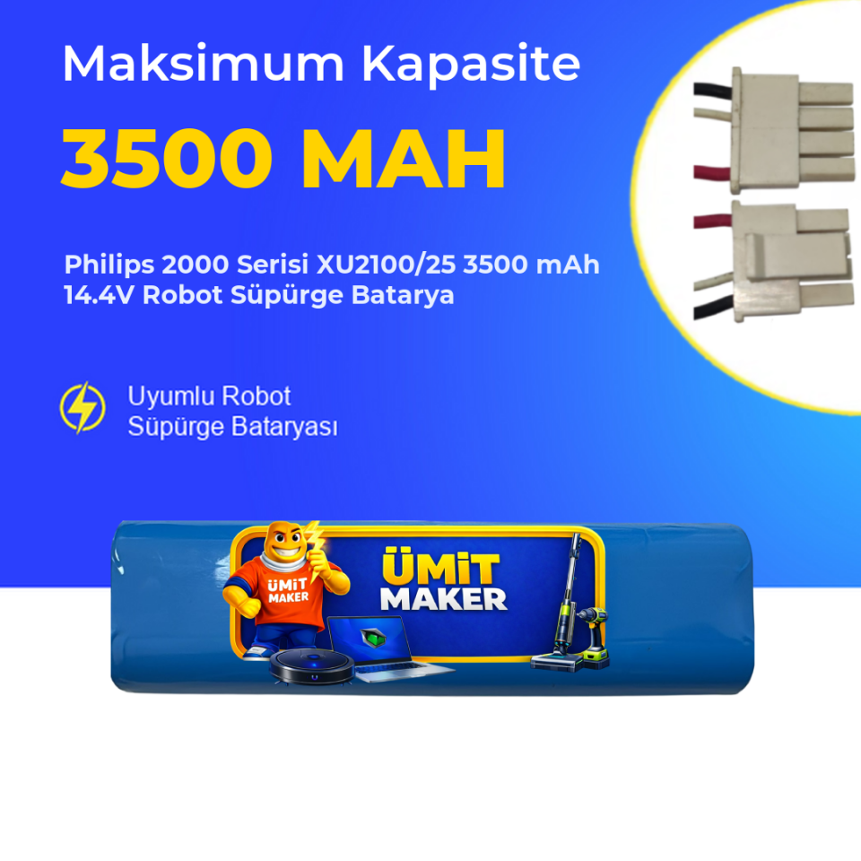Philips 2000 Serisi XU2100/25 3500 mAh 14.4V Robot Süpürge Batarya
