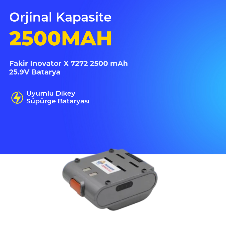 Fakir Inovator X 7272 Dikey Süpürge 2500 mAh 25.9V Batarya
