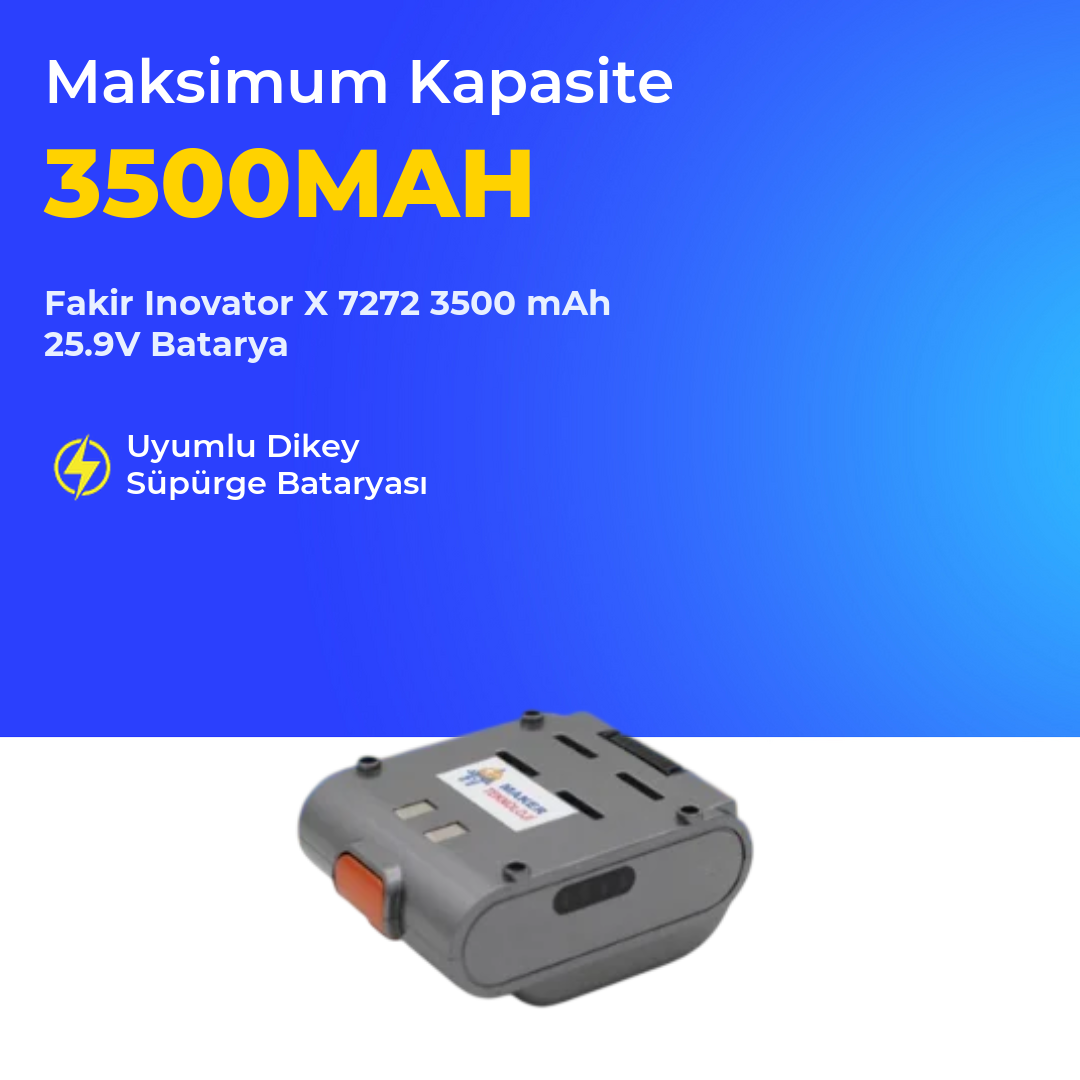 Fakir Inovator X 7272 Dikey Süpürge 3500 mAh 25.9V Batarya