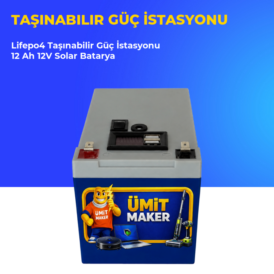 Lifepo4 Taşınabilir Güç İstasyonu 12 Ah 12V Solar Batarya