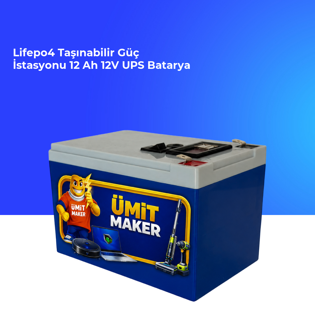 Lifepo4 Taşınabilir Güç İstasyonu 12 Ah 12V UPS Batarya