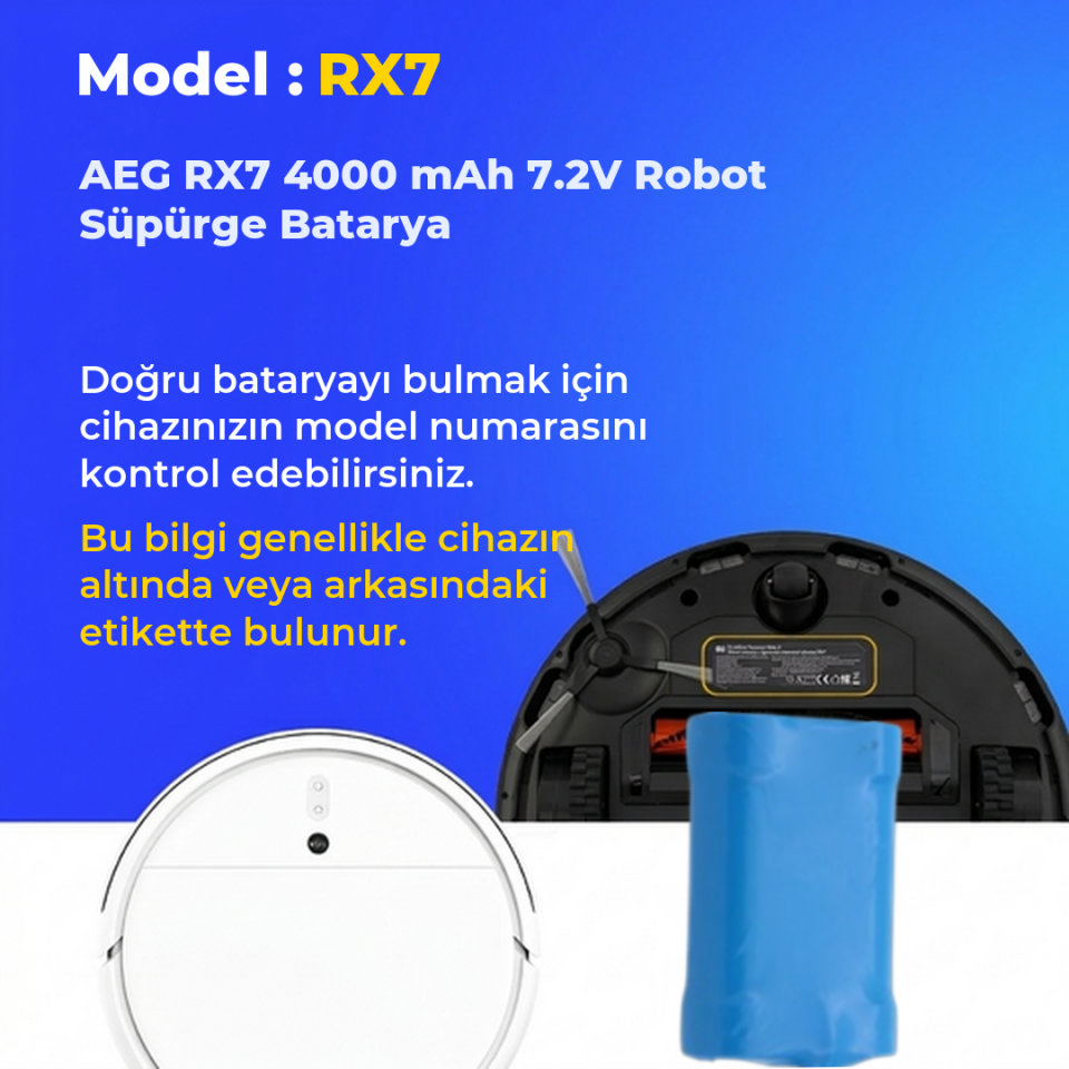 AEG RX7 4000 mAh 7.2V Robot Süpürge Batarya