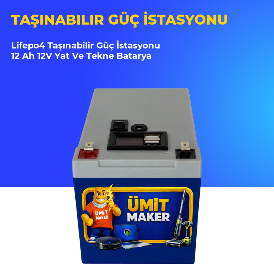 Lifepo4 Taşınabilir Güç İstasyonu 12 Ah 12V Yat Ve Tekne Batarya