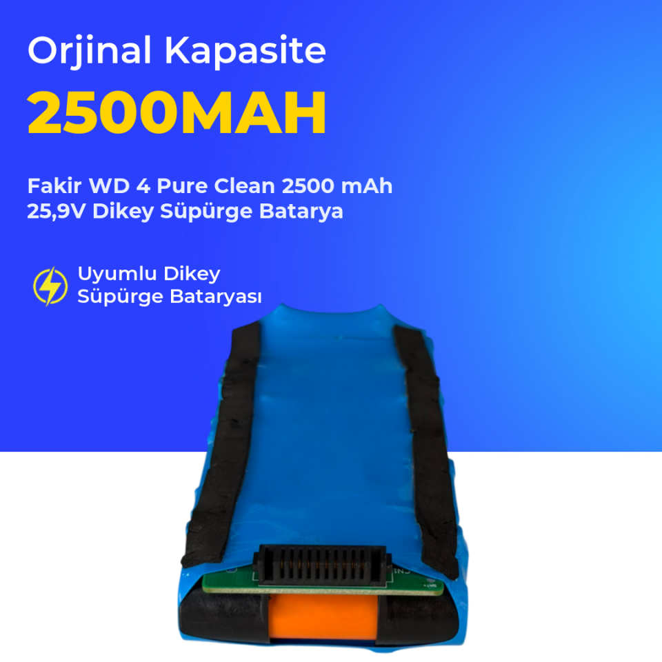 Fakir WD 4 Pure Clean Dikey Süpürge 2500 mAh 25.9V Batarya