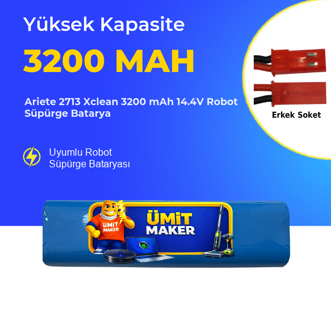 Ariete 2713 Xclean 3200 mAh 14.4V Robot Süpürge Batarya