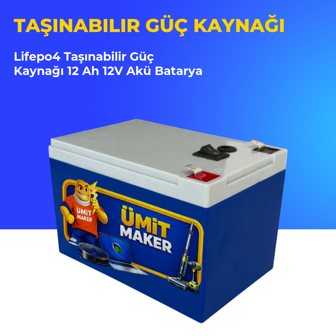Lifepo4 Taşınabilir Güç Kaynağı 12 Ah 12V Akü Batarya