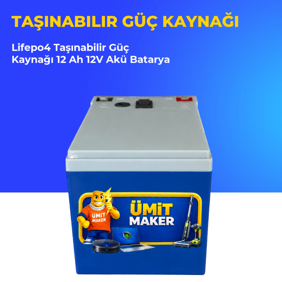 Lifepo4 Taşınabilir Güç Kaynağı 12 Ah 12V Akü Batarya